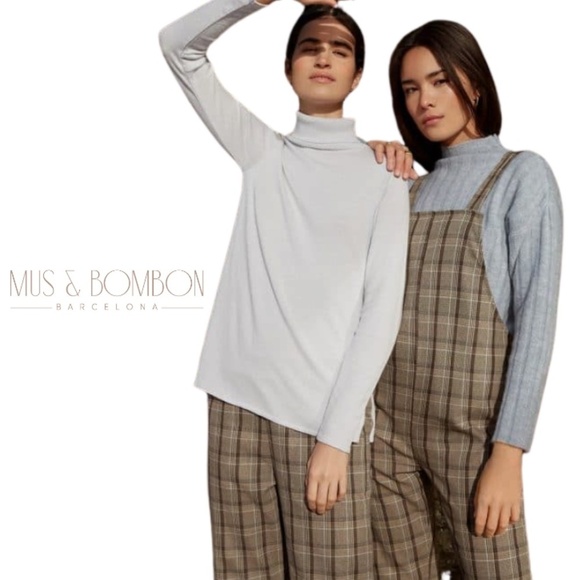 Mus & Bombon Pants - Mus & Bombon Epidot Plaid Adjustable Strap Jumpsuit | Made in Spain | Size M